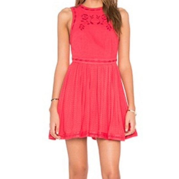 Free People Delightful Birds of Feather Dress in Paradise Coral Size‎ 0 - Picture 1 of 14